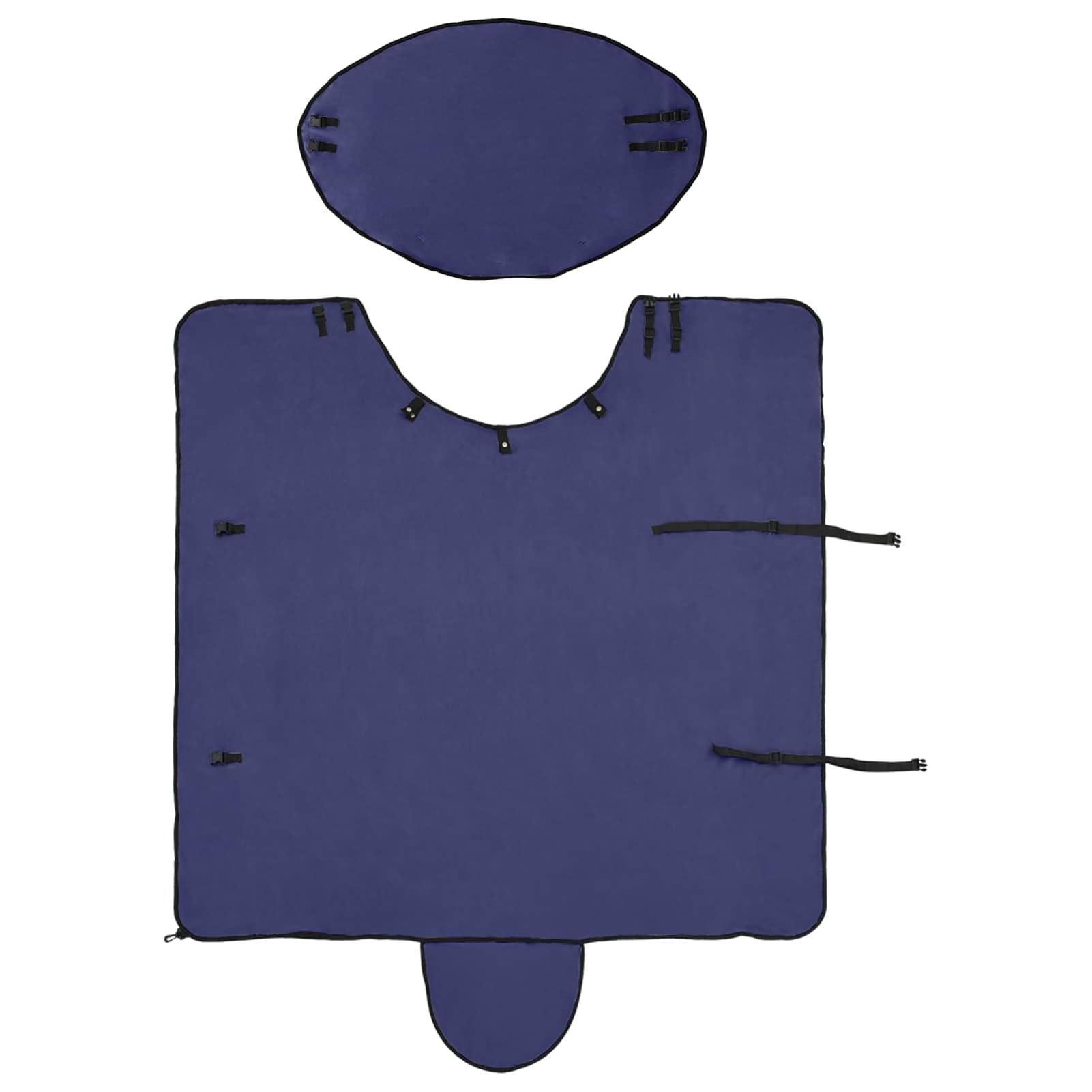 Gecheer Coperta Cavalli Invernale, Termica Impermeabile Traspirante 135x147cm Poliestere Vellutato Regolabile Lavabile per Equitazione Esteriore