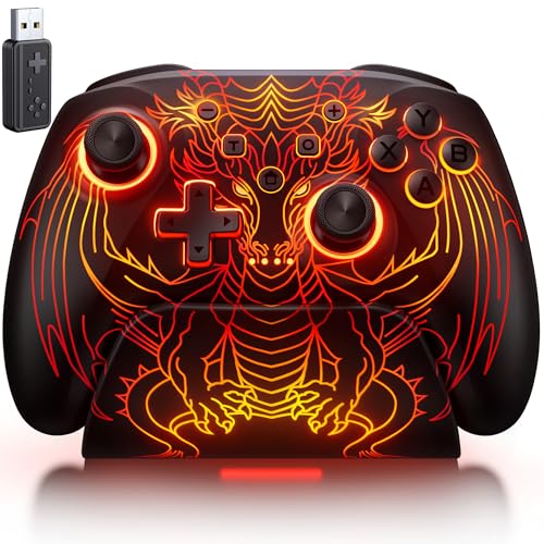 Image of PC Controller with Hall Effect Joysticks & Trigger, Wireless PC Gaming Controller with Charging Dock & RGB Design, 1000Hz Polling Rate, No Drift, Programmable Back Buttons, Turbo, Gaming Controller for Windows PC /Switch /Android /iOS
