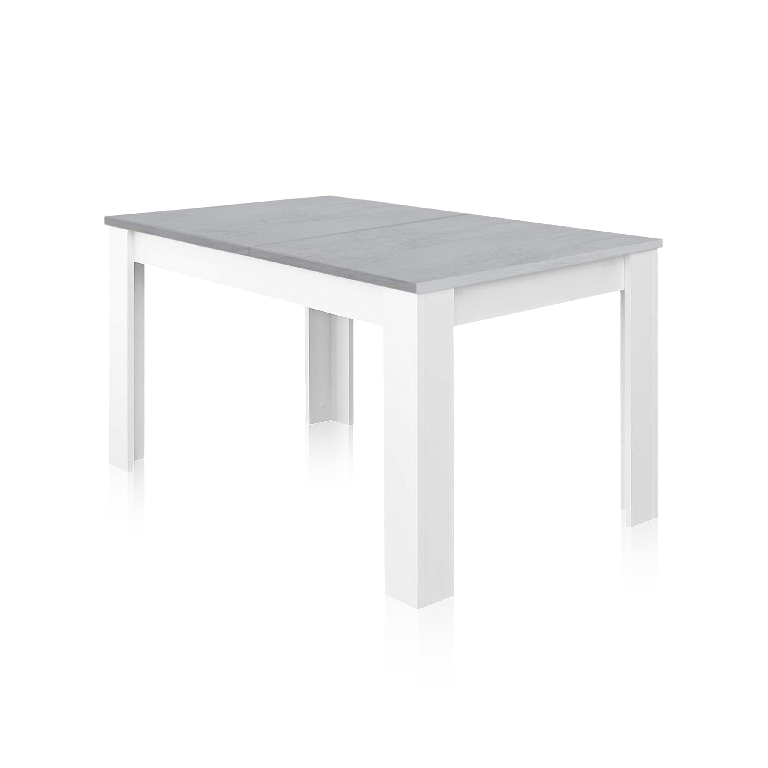 Habitdesign Mesa de Comedor Extensible, Mesa salón o Cocina, Acabado en Color Blanco Artik y Gris Cemento, Modelo Kendra, Medidas: 140-190 cm (Largo) x 90 cm (Ancho) x 78 cm (Alto)
