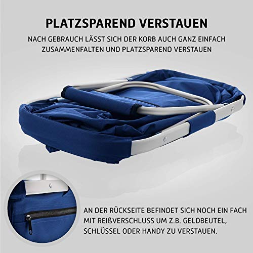 Mein Zwergenland faltbarer Einkaufskorb Eulenpaar mit Name, Korb klappbar 28 L, Faltkorb personalisierbar schwarz mit… – Bild 7