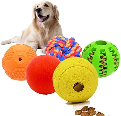 Volacopets 5 Different Functions Interactive Dog Puzzle Toys Balls for Medium Large Dogs, Food Treat Dispensing Dog Toys