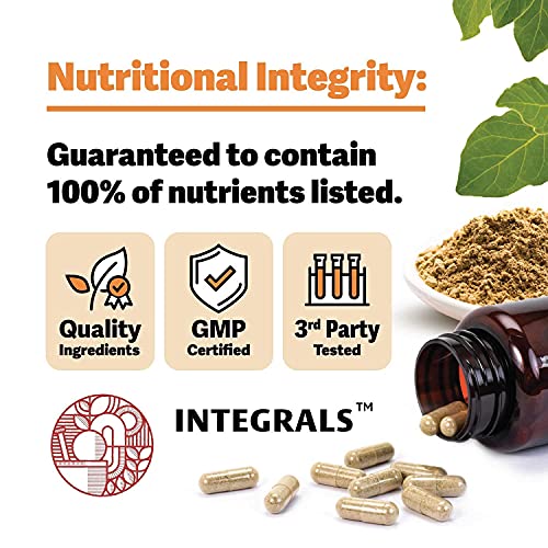 Integrals Ashwagandha Capsules 650Mg Per Capsule + Bioperine, 90 Vegan Capsules Made With Ashwagandha Root & Black Pepper Extract #TOP3