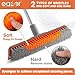 Eazer Floor Scrubber Brush, 2-in-1 Deck Scrubber Brush with Long Handle, Soft & Hard Bristle Brush for Cleaning Concrete, Squeegee Broom for Floor,Bathroom Garage,Kitchen,Wall,Tile and Swimming Pool