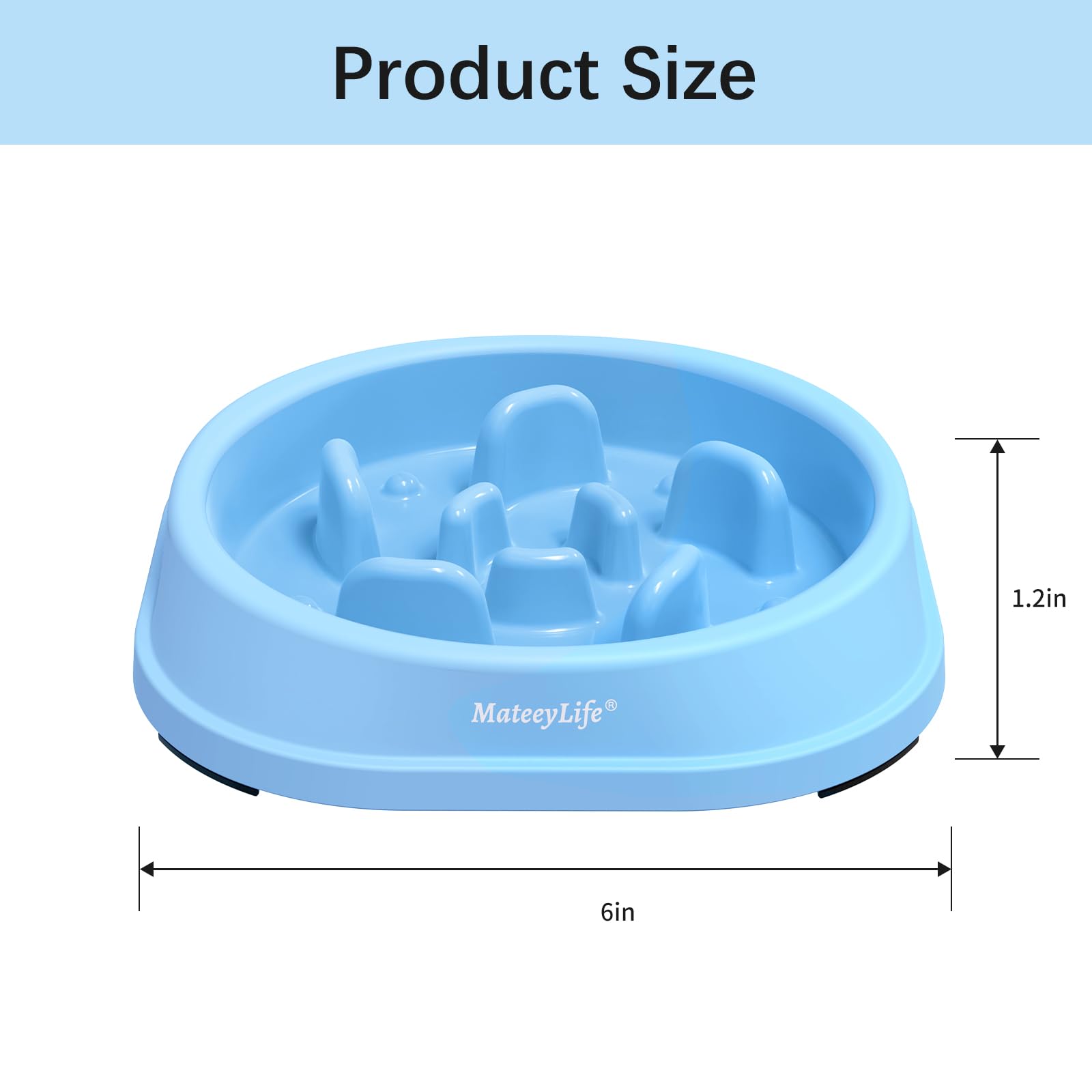 MateeyLife Small Slow Feeder Cat Bowls 2PCS, Anti-Choking Puzzle Cat Food Bowls, Anti-Slip Interactive Dog Feeding Slow Down Eating, Bloat Stop Maze Dishes Dog Feeder for Small Breeds 1 Cup