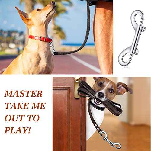 12 Pieces Double Ended Bolt Snaps Hook Zinc Alloy Double Trigger Clips Home Pet Accessory for Linking Dog Leash Collar Leash Key Chain Horse Tack Pet Sling Feed Buckets (4.7 Inch)