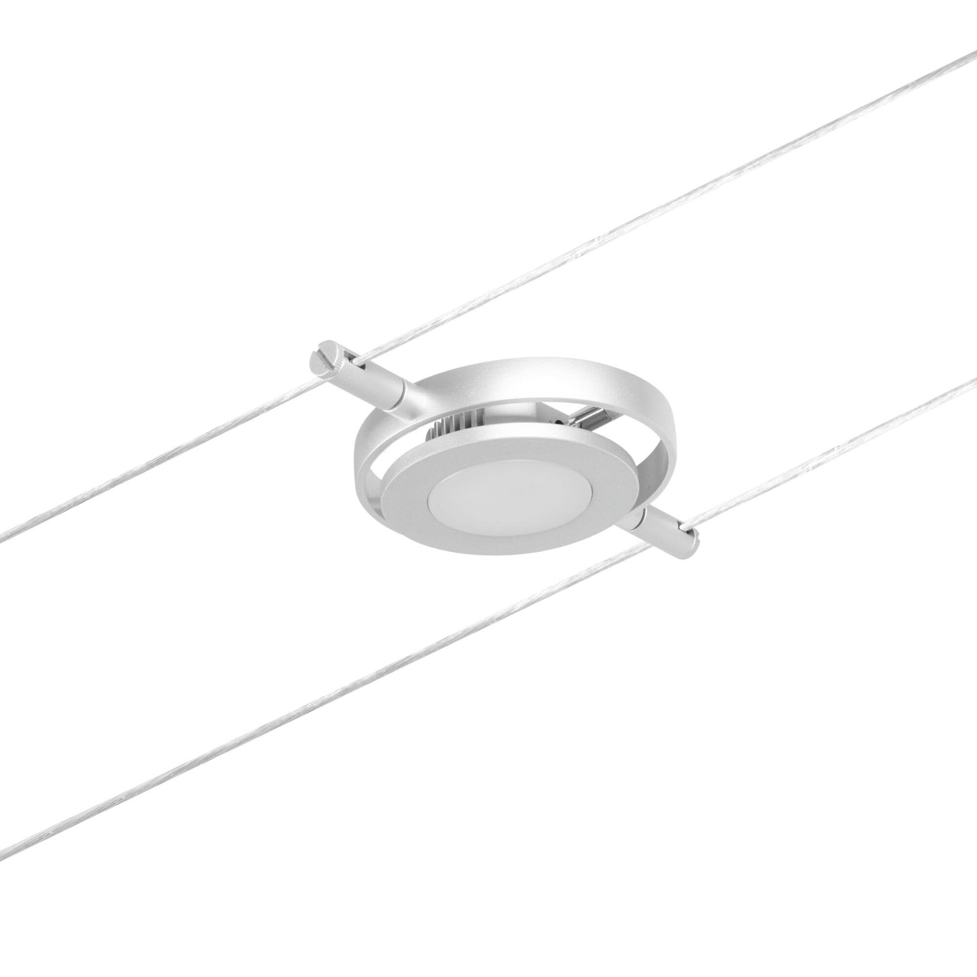 Paulmann CorDuo 94415 - Faretto LED RoundMac DC con 1 x 4,5 Watt espandibile cromato opaco, fune metallica cromata 3000 K