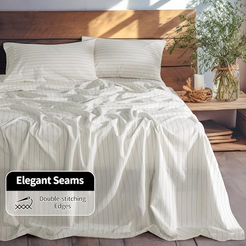 Image of LBRO2M 100% French Pure Linen Sheet Set 4Pcs, 16 inch Deep Pocket King Size