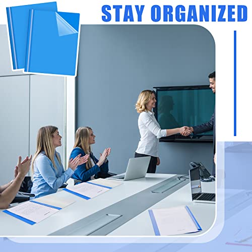 Teling 24 Pcs Clear Front Report Covers With 3 Prongs Presentation Folders Plastic Resume Portfolio Folder Blue Report Folder Letter Size Presentation Binder For Paper Document School Office #TOP3