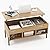 Tangkula Lift Top Coffee Table with Metal Legs, Rising Center Table w/Hidden Compartment & 3 Open Cubbies, Multifunctional Wood Dining Working Table for Living Room Reception Room (Natural)