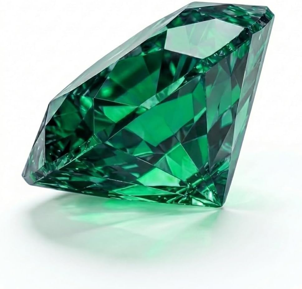 0.5-4 Carat Round Cut Emerald Loose Stone, Lab Created Green Gemstone, VVS Clarity Loose Gem for Ring, Pendant, Earrings, Jewelry Making Gift