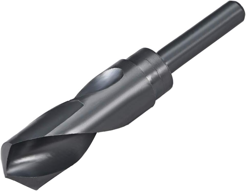 uxcell 16.5mm Reduced Shank Drill Bit HSS 6542 Black Oxide with 1/2 Inch Straight Shank