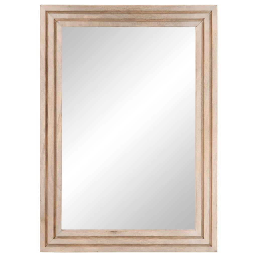 KKgypkn Bathroom Mirror Solid Wood Mango Mirror Solid Mango Wood Furniture with Clear Glass for Wall Mounting