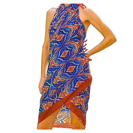 Mandala Life ART Pareo_Zen_2 Swimwear Cover Up, Bleu Marine, Taille Unique Femmes
