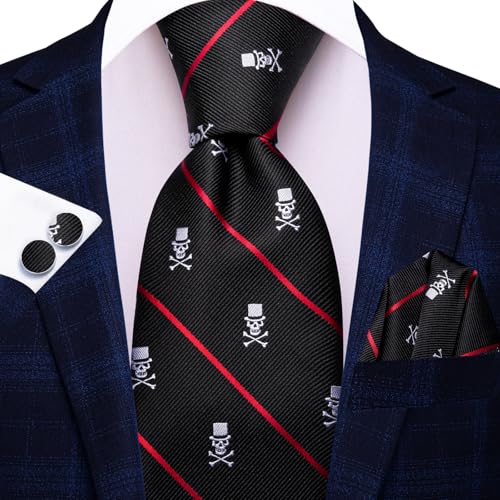 Image of Hi-Tie Men's Tie Sets Silk Paisley Striped Necktie Pocket Square Cuff-links Sets Wedding Business Holiday