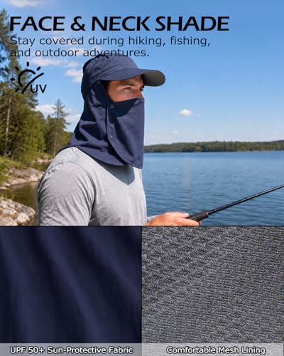 Image of Zylioo XXL Sun Hat for Big Heads, Neck Flap Fishing Cap | Roomier Outdoor Fit-Rear drape and soft crown give fuller head shapes cooler coverage on bright days.
