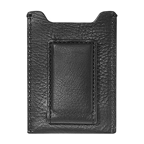 House of Jack Co. Rip Slim Money Clip Wallet for Men, Strong Magnetic Front Pocket Card Holder, Full Grain Cowhide Leather Wallet, Black