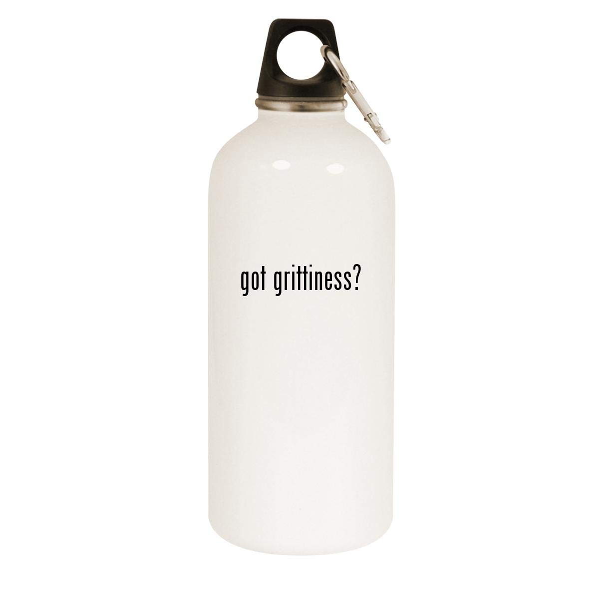 Molandra Products got grittiness? - 20oz Stainless Steel White Water Bottle with Carabiner, White