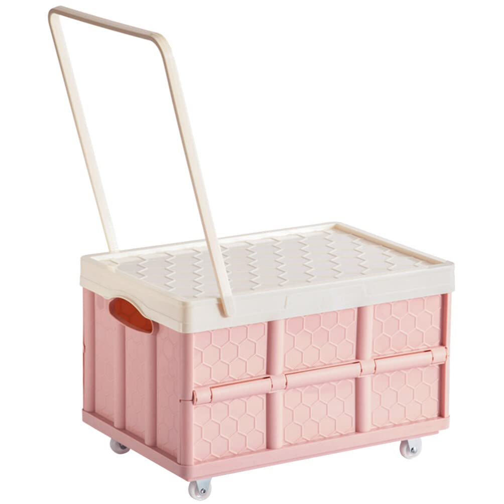 DOITOOL Contenedores De Plástico Para Libros Contenedores De Mudanza Con Tapa Carros Rodantes Del Maestro Caja De Picnic Con Rueda Aire El Plastico Carro De Almacenamiento Juguete Compras