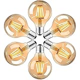 ✅ Gute Technologie—— Besteht aus transparentem Kristallglas, Vakuum innen, gefüllt mit Helium, dadurch die vintage Edison LED glühbirne hat geringen Licht-Verlust und längere Lebensdauer.
