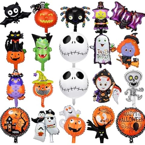 20-Piece Halloween Foil Balloons Set Cover