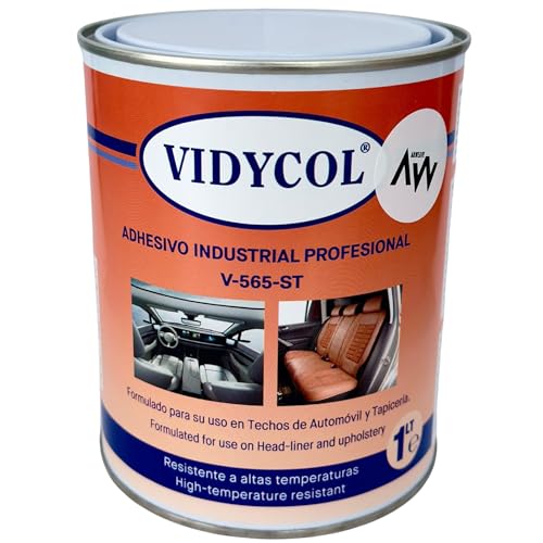 Pegamento resistente alta temperatura para tapicería y TECHO COCHE. Lata de 1L. Cola resistente para aplicar con brocha, super adhesivo y extra fuerte