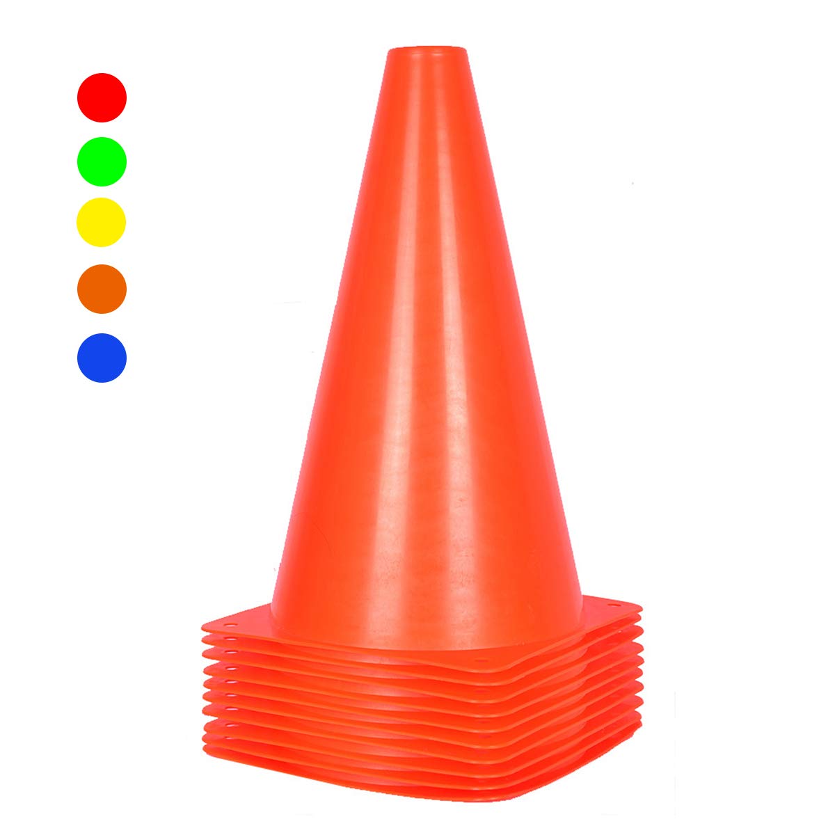 10 Pack Sports Cones for Kids 23cm Traffic cones, Soccer Trainning