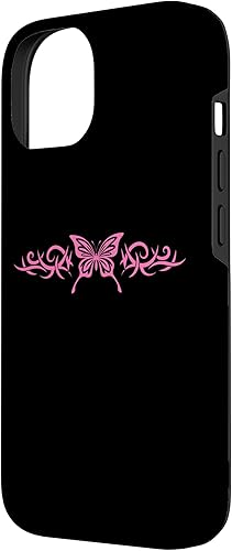 Miniatura 5 de Funda estética para iPhone 13 Pro Max Pink Butterfly Tattoo Harajuku Grunge Egirl Y2K