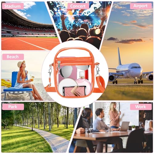 Image of Clear Bag Stadium Approved, Clear Crossbody Purse Bag with Front Pocket for Concerts Sports Events Festivals
