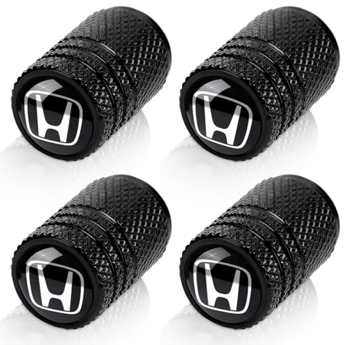 4pcs Tire Valve Stem Caps Compatible with Honda Series Stem Cap Universal Car Air Cover Car Accessories for Cars SUV Truck Motorcycles Black