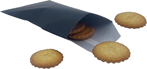 Miniatura 4 de Glassine - Bolsas de papel de caramelo negro, pequeñas cera, a prueba de grasa, bolsas planas para galletas para dulces, chocolate, pasteles,