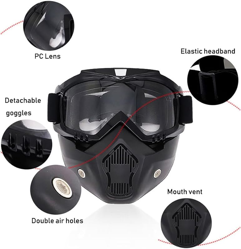 Koyheng Airsoft Sisak Teljes Arcvédelem Levehető Szemüveggel és NVG Tartóval