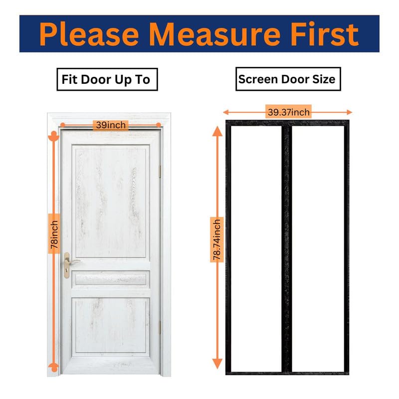 Image of Royalkart Transparent PVC Magnetic Door Curtain | Hands Free Self-Closing Screen | Blocks Insects & Outside Dust | Clear See-Through Screen for Home, Kitchen, AC Room, Shop | Door Size- 100cm x 200cm