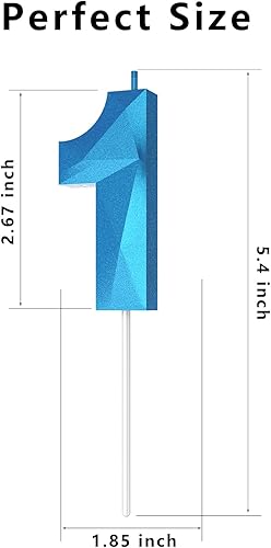 Miniatura 54 de Velas de cumpleaños con número (4 velas rojas) 3D con forma de diamante número Happy Birthday Cake Velas para fiesta de cumpleaños, boda, decoración