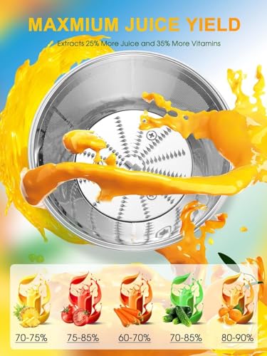 Image of Juicer Machine, 1200W Juicer with 3 inch Feed Chute for Whole Fruits and Veg, Dual Speeds Centrifugal Juice Extractor, High Juice Yield, Full Copper Motor, Easy to Clean, BPA Free