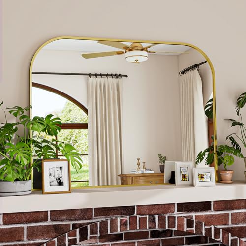 VETROVUE Gold Curved-Top Mirror