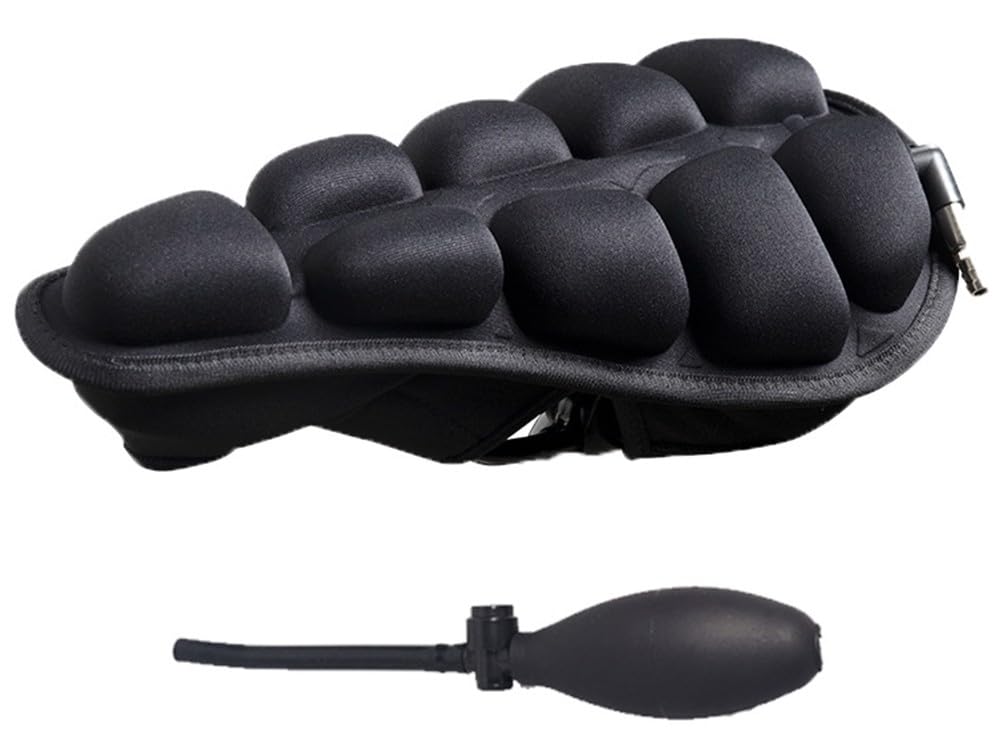 Mountain Bike Inflatable Airbag Seat Cushion Cover, Bicycle Cushion Accessories Saddle Foldable and Portable, Send Inflator A,Small