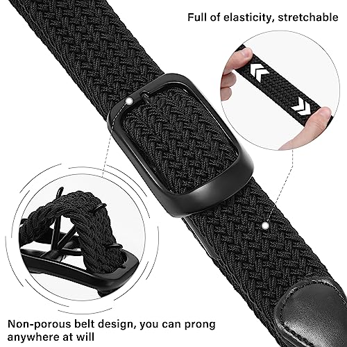 AWAYTR Women Braided Elastic Belt - Women Stretch Woven Fabric Belt for Jeans2