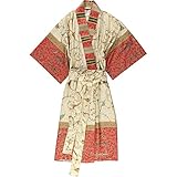 Bassetti OPLONTIS Kimono aus 100% Baumwollsatin in der Farbe Rot v.8, Größe: S-M - 9262115