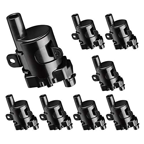 Ignition Coil Compatible with Chevy Avalanche Express Silverado Suburban Tahoe Traiblazer - GMC - Buick Rainer - Cadillac Escalade - Hummer - Isuzu - Workhorse Fastrack - (Is Round, Not Square)