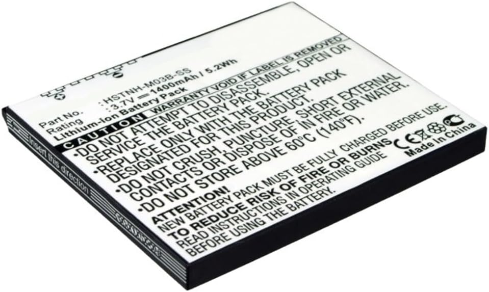 Synergy Digital PDA Battery, Compatible with HP iPAQ hx2755 PDA, (Li-ion, 3.7V, 1400mAh) Ultra High Capacity, Replacement for HP 35H00041-01 Battery