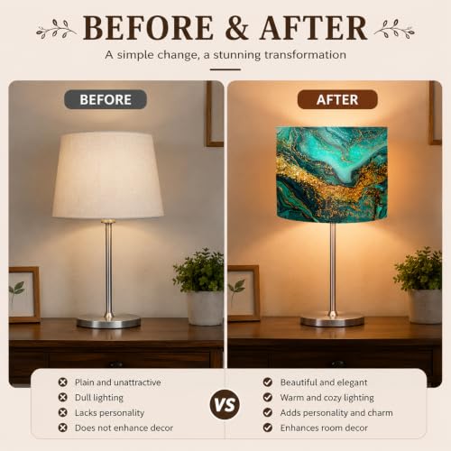 Image of Nuxovilar Lamp Shades Set of 2, 8.7 inch Top x 8.7 inch Bottom x 7.9 inch High (Spider) | Small lamp shades floor elegant home decor accents covers light bedroom living room (Elegant)