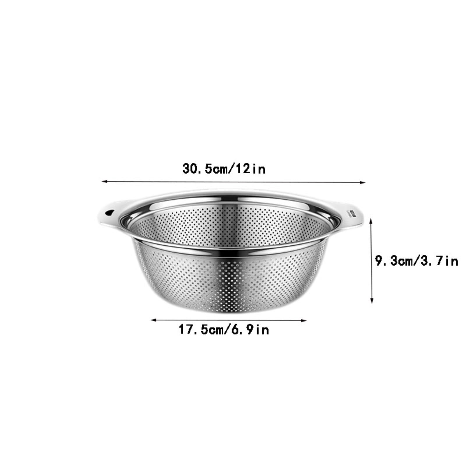 Edelstahl Küchensieb Mit Griffen Mikroperforiertes Seiher Abtropfsieb Nudelsieb Zum Sieben Abtropfen Von Nudeln Quinoa Gemüse Obst Tee Spülmaschinenfest (27cm)