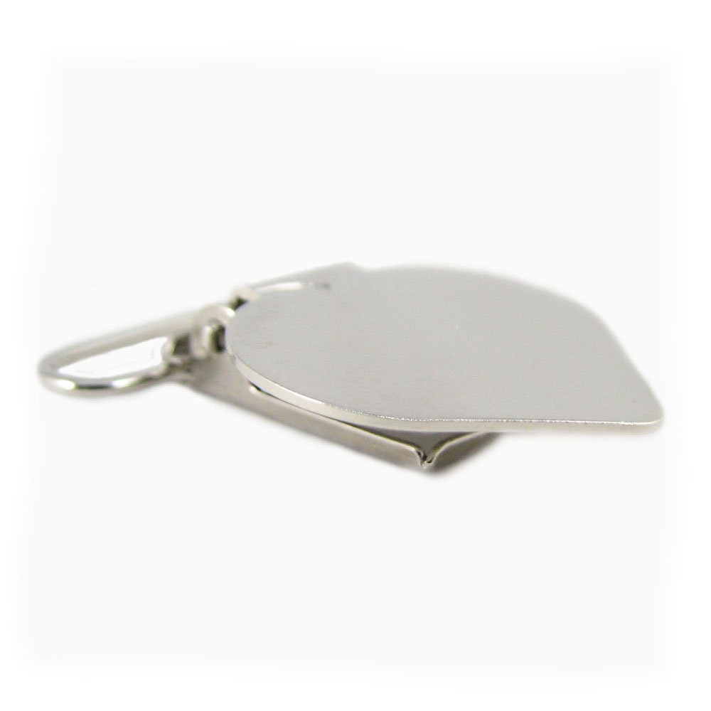 10 – Clips de metal en forma de corazón de 1 pulgada – con inserciones rectangulares, plateado, 1"