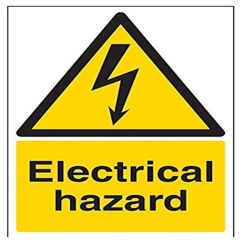 V Safety Electrical Hazard Warning Sign - 200mm x 300mm - 1mm Rigid Plastic