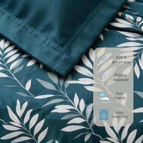 Image of Bedsheet for Double Bed King Size | 90 X 100 Inch Bed Sheet with 2 Pillow Covers 18 X 28 Inch | Soft, Wrinkle Resistant, Durable 250 TC Breathable, Skin Friendly | Dark Teal
