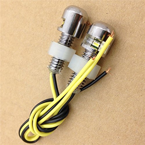 SEMT-Motorcycle Chromed Universal Led License Tag Plate Bolt Lights [B074MK44BZ]