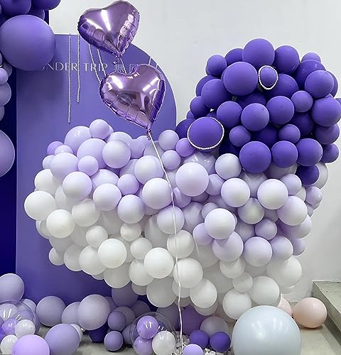 Image of KALOR 10 Inch Light Purple Balloons, 100 Pcs Latex Helium Balloons for Kid's Birthday Party Baby Shower Wedding Graduation Graduation Party Decorations