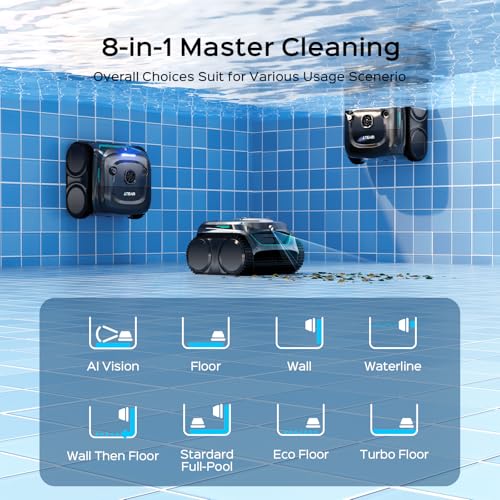 Image of (2026 New) WYBOT C2 Vision Cordless Pool Cleaner with Camera, 8-in-1 Pool Vacuum for Inground Pools, Powerful Suction, Ultra-Fine Filter System Pool Robot, Wall Climbing, Smart Navigation, Gray