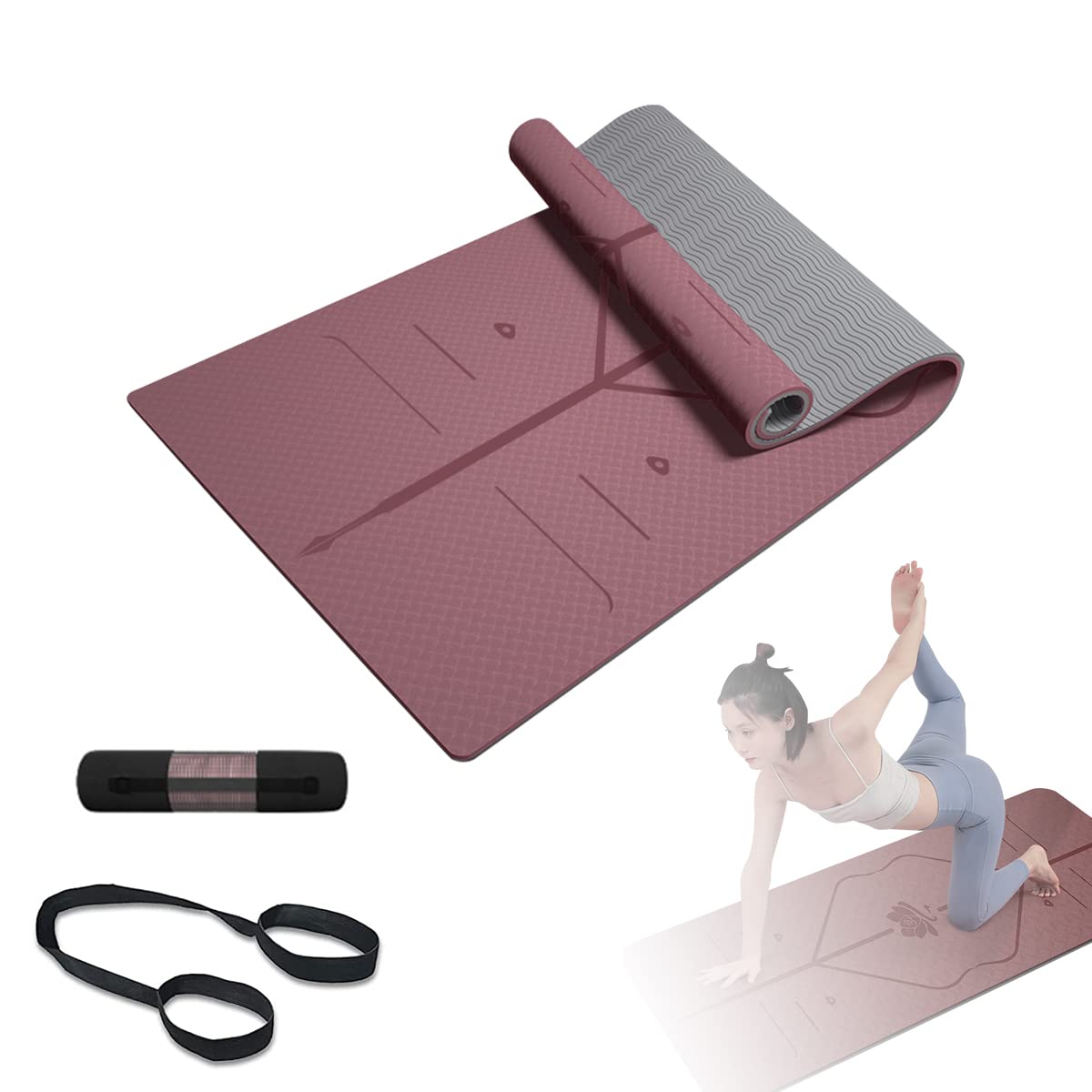 Proberos® Premium Waterproof TPE Yoga Mat (183x80x0.8cm) With Guide Line - Non-Slip, Dual-Sided, 8mm Thick Exercise Mat, Includes Carry Bag & Strap For Home Gym, Pilates & Fitness - Men & Women (B0BTP32M57) Amazon Price History, Amazon Price Tracker