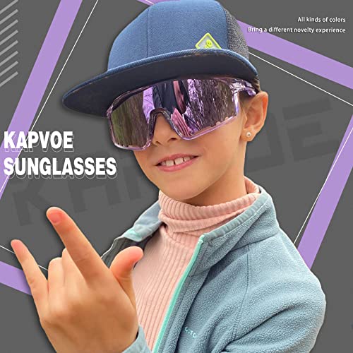 Kapvoe Polarized Cycling Glasses Men Women Mountain Bike Sunglasses Mtb Glasses Tr90 Sport Glasses Biking Sunglasses Bicycle Riding Goggles Road Cycling Sunglasses Running Golf Cycle Glasses Purple #TOP6